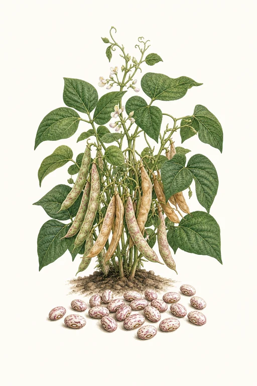 Botanical illustration of Borlotto Di Vigevano Nano