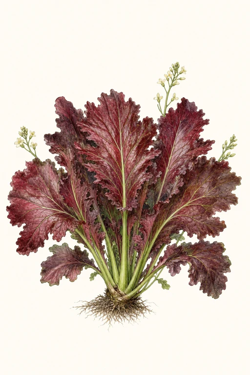 Botanical illustration of Red Giant Mustard