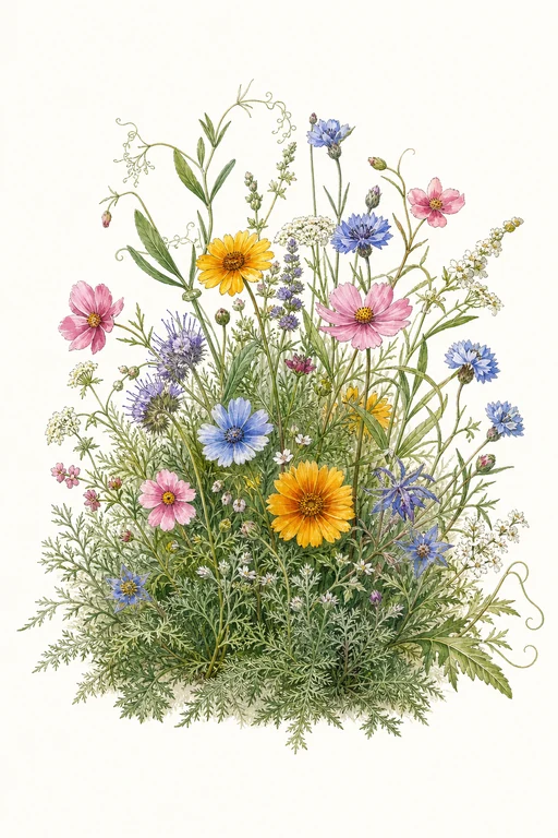 Botanical illustration of Beneficial Bug Mix