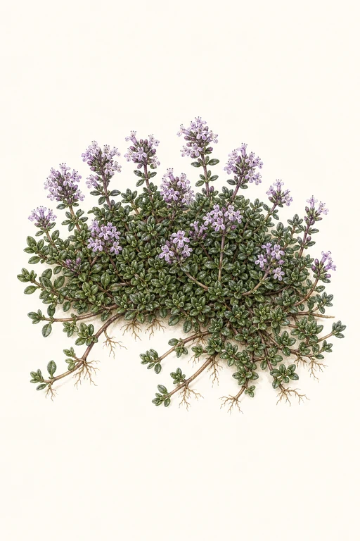 Botanical illustration of Thymus Serpyllum