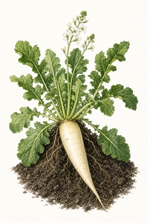 Botanical illustration of Daikon