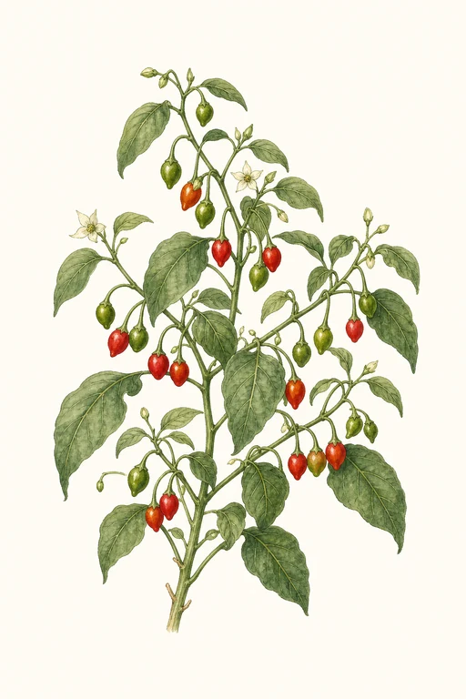 Botanical illustration of Sonoran Chiltepin