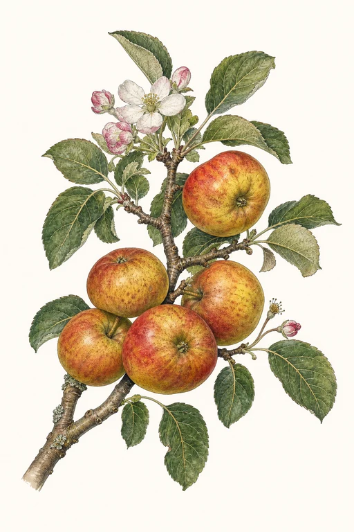 Botanical illustration of Ribston Pippin