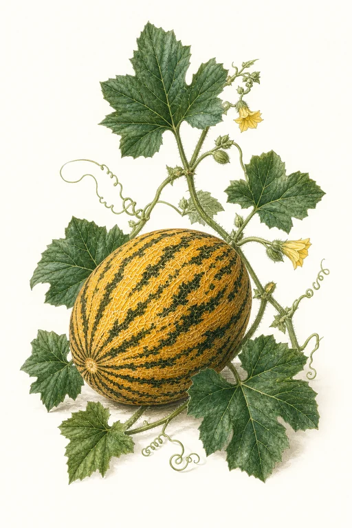 Botanical illustration of Tigger Melon