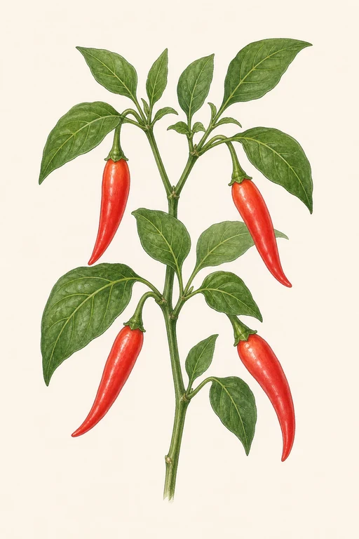 Botanical illustration of Aji Dulce #2
