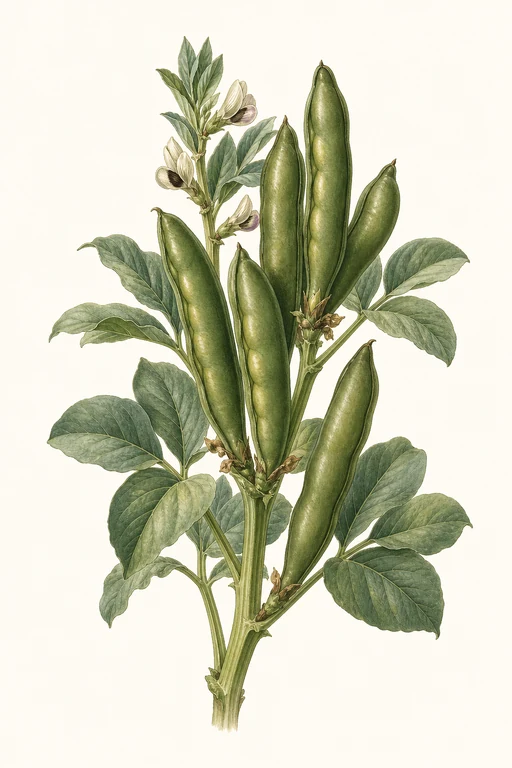 Botanical illustration of Bell Bean