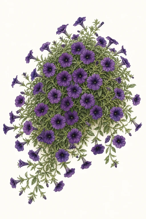 Botanical illustration of Tidal Wave Purple