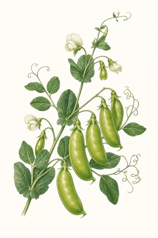 Botanical illustration of Sugar Snap