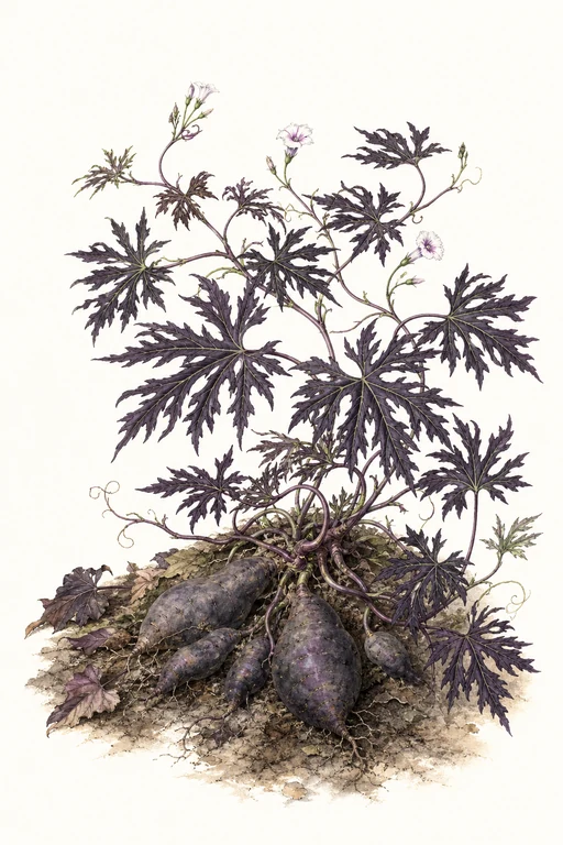 Botanical illustration of Illusion Midnight Lace