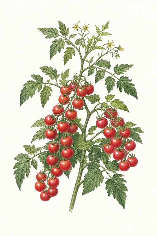 Botanical illustration of Rosella Cherry