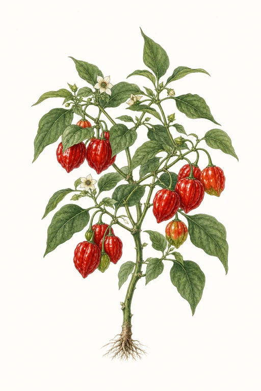 Botanical illustration of Red Savina