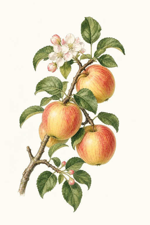 Botanical illustration of Royal Gala