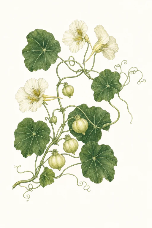 Botanical illustration of Moonlight Nasturtium