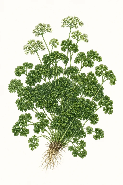 Botanical illustration of Curled Leaf
