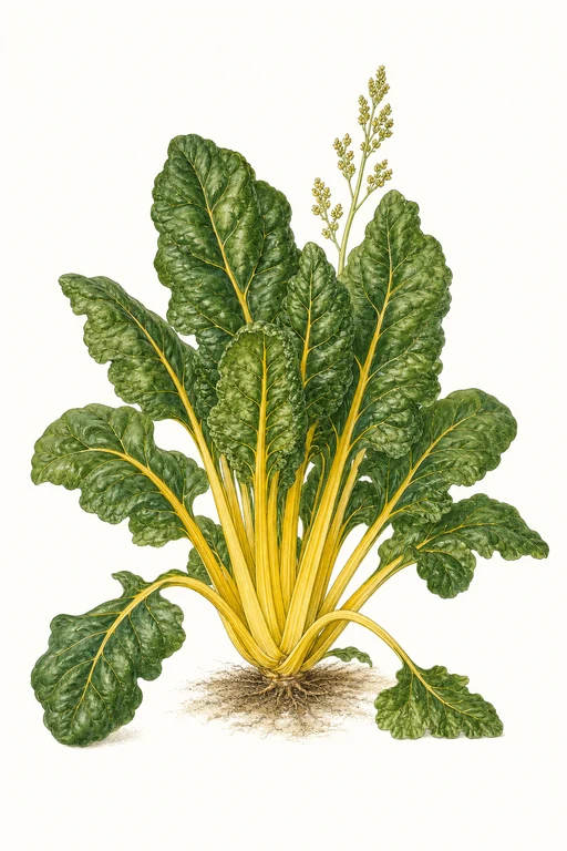 Botanical illustration of Yellow Chard