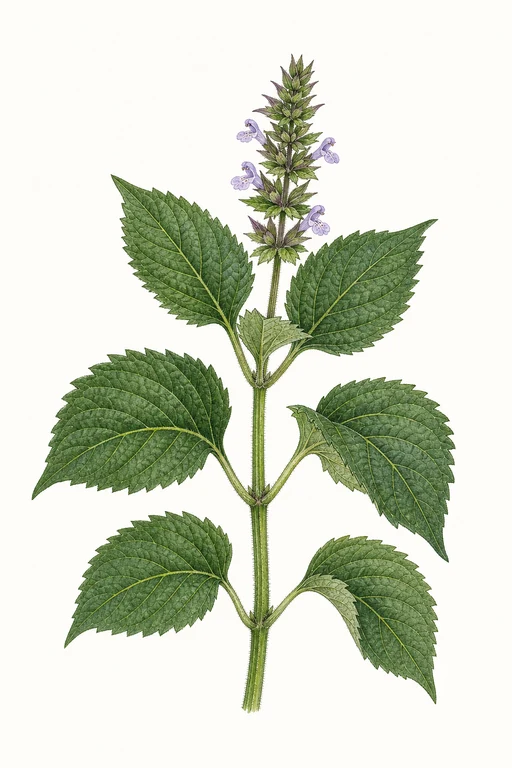 Botanical illustration of Shiso Britton