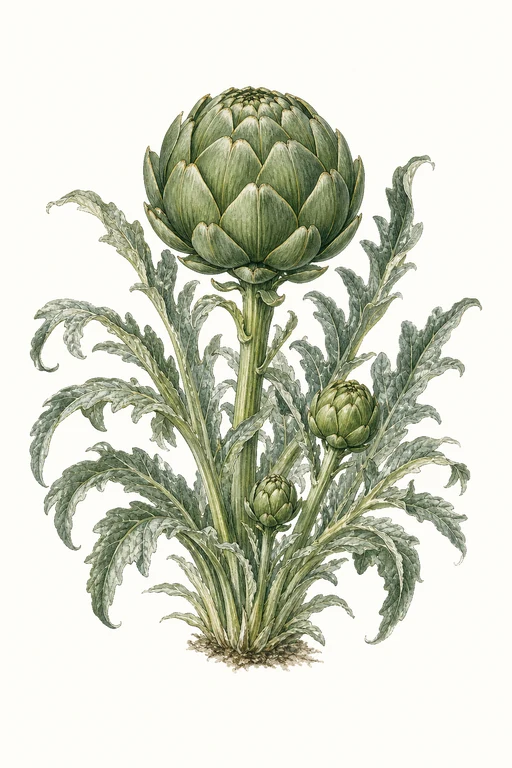 Botanical illustration of Green Globe