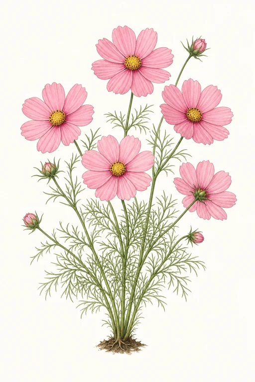 Botanical illustration of Sonata Pink