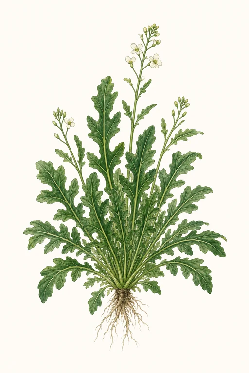 Botanical illustration of Arugula 'Rocket Salad'