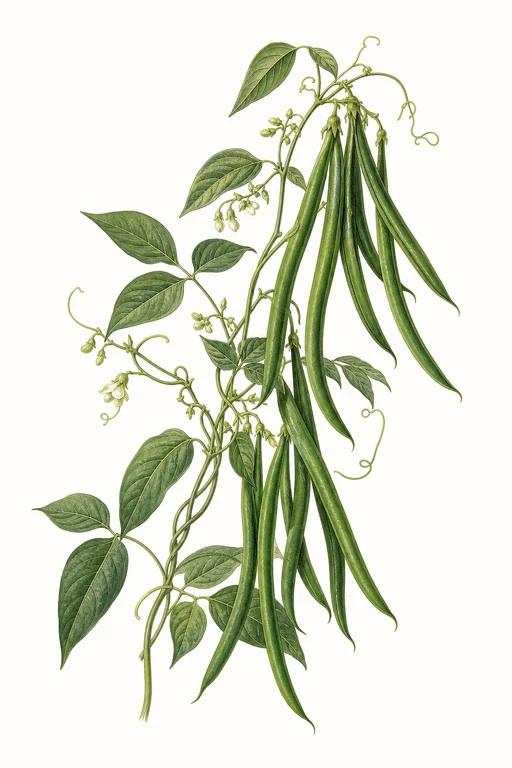 Botanical illustration of Green Pod
