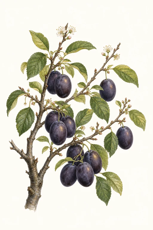 Botanical illustration of Plum