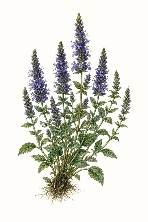 Botanical illustration of Blue Hyssop