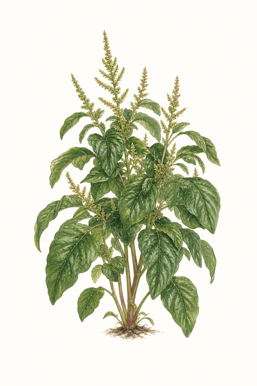 Botanical illustration of Jamaican Callaloo