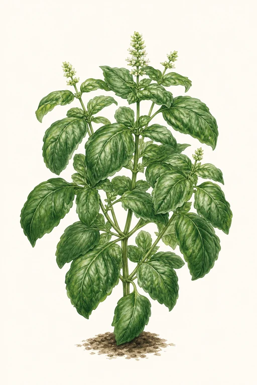 Botanical illustration of Prospera Italian Large Leaf