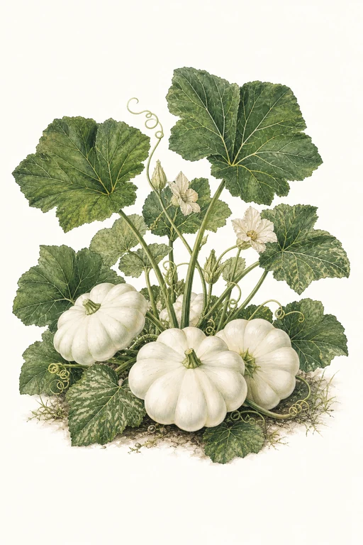 Botanical illustration of Early White Bush Scallop