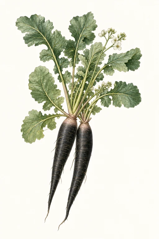 Botanical illustration of Long Black Spanish