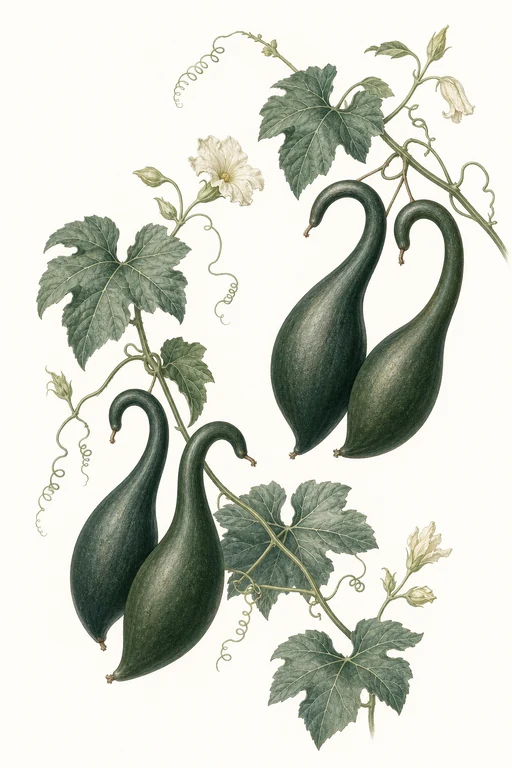 Botanical illustration of Dancing Swans