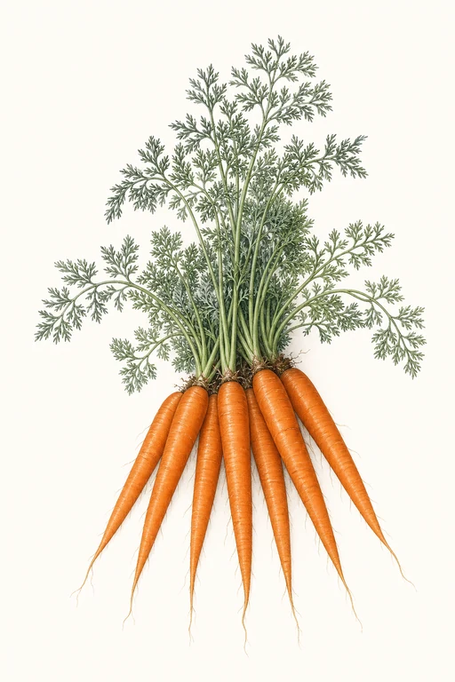 Botanical illustration of Nantes Coreless