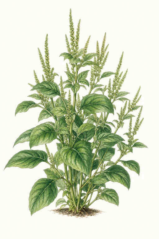 Botanical illustration of Green Tasty Amaranth