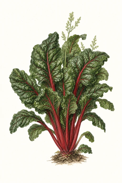 Botanical illustration of Red Chard