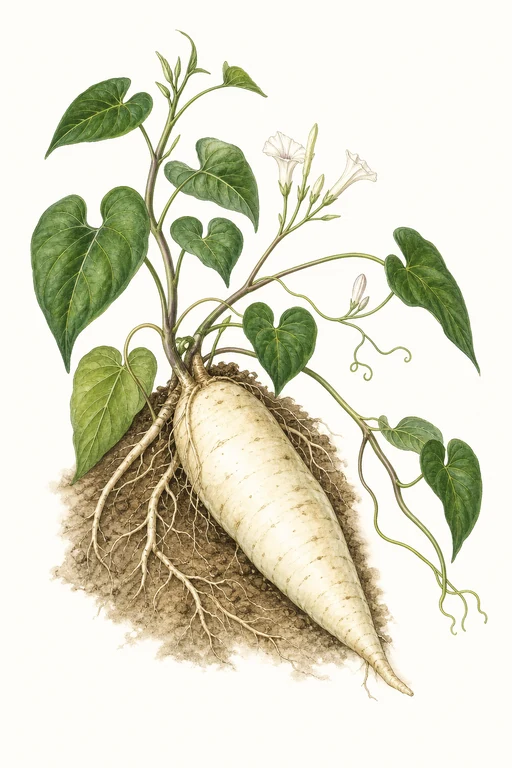 Botanical illustration of White Yam
