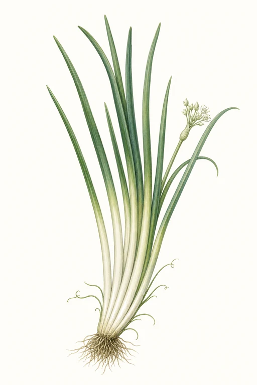 Botanical illustration of Tokyo Long White Bunching
