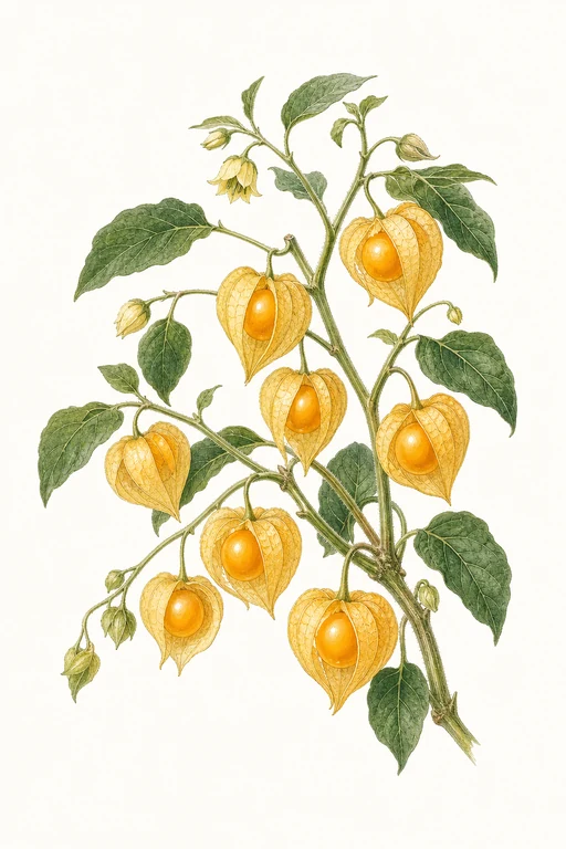 Botanical illustration of Sweet Cape Gooseberry