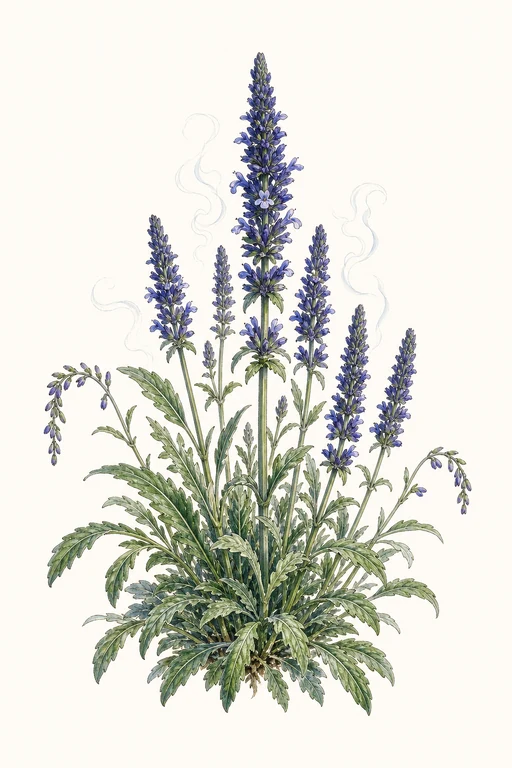 Botanical illustration of Honey Bee Blue