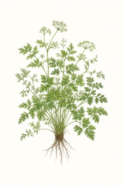 Botanical illustration of French Chervil