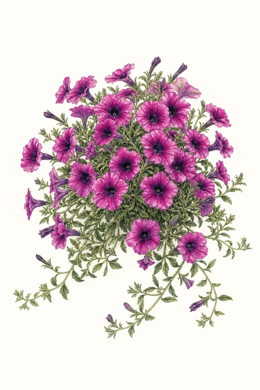 Botanical illustration of Supertunia Vista Paradise