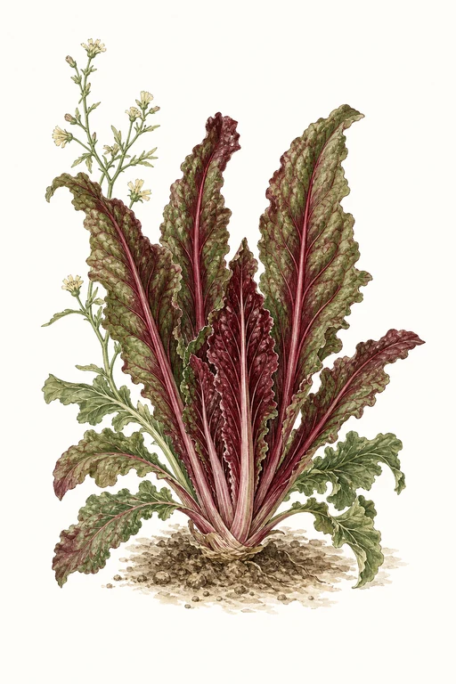 Botanical illustration of Catalogna Rossa