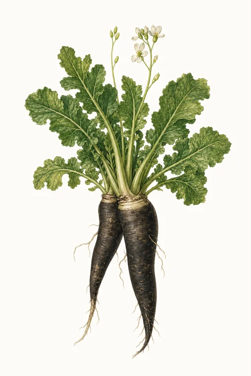 Botanical illustration of Spanish Black