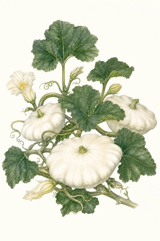 Botanical illustration of White Flat Boer