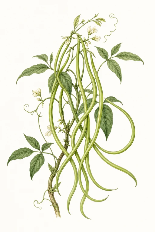 Botanical illustration of Chinese Green Noodle