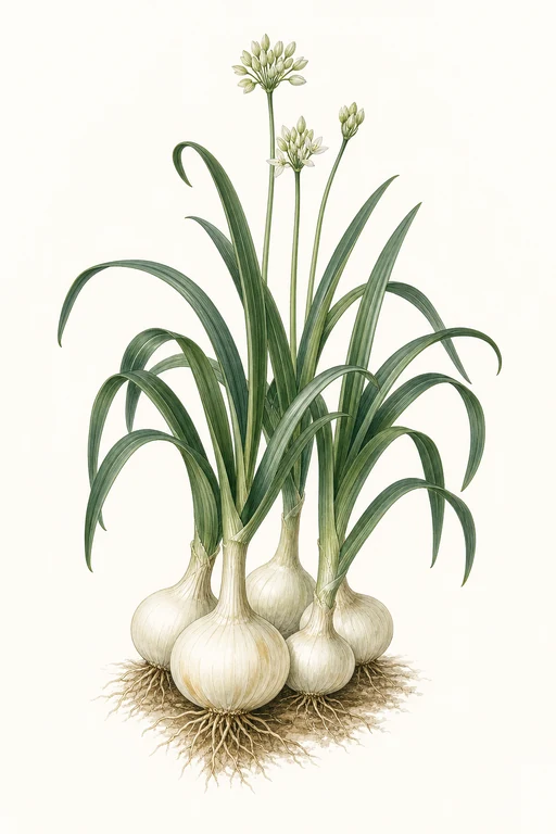 Botanical illustration of White Sweet Spanish