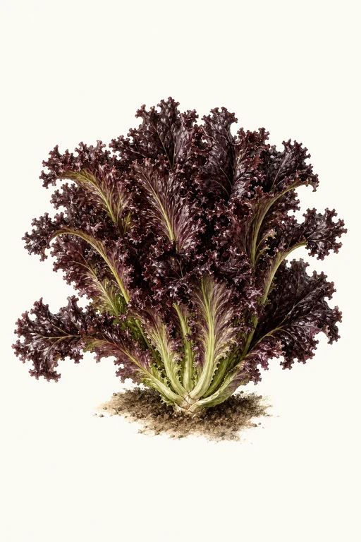 Botanical illustration of Lollo Rossa Darkness