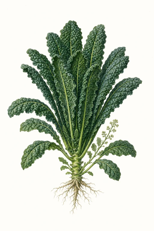 Botanical illustration of Dino Kale