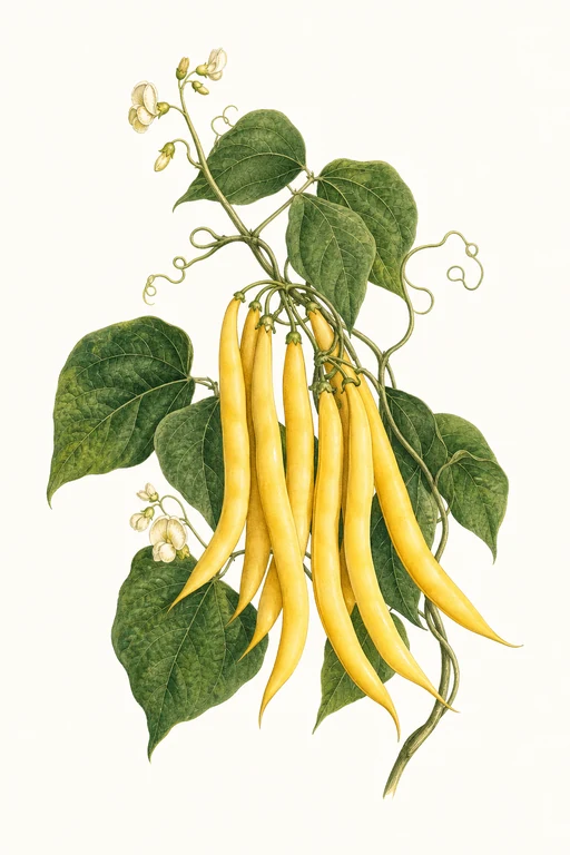 Botanical illustration of Goldrush Wax Bean