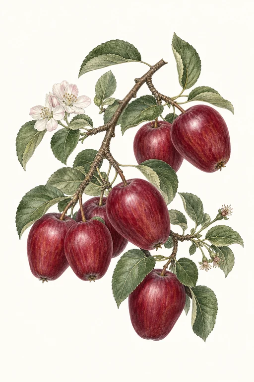 Botanical illustration of Virginia Winesap