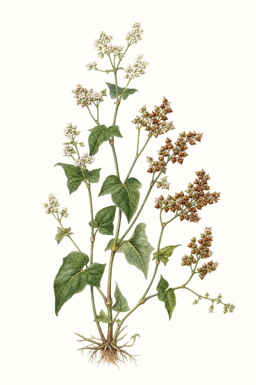 Botanical illustration of Fagopyrum Tataricum